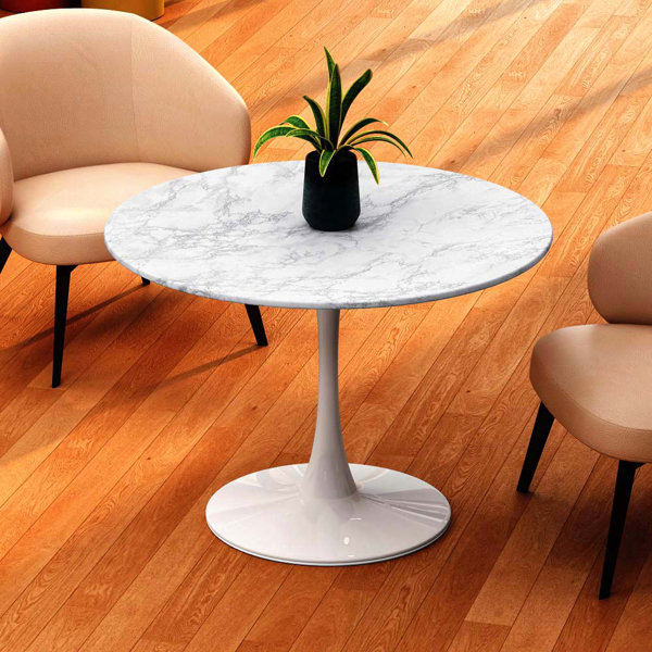 Ivy Bronx Audsley Round Metal Base Dining Table Wayfair Canada
